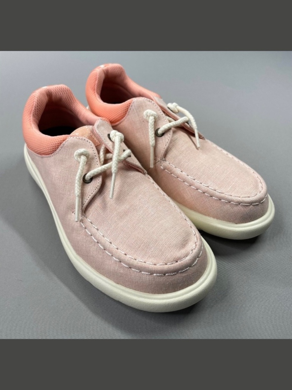 NEW Sperry Shoes Womens 7 pink captains moc chambray preppy boat casual summer
